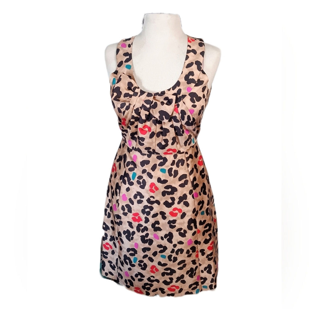 KATE SPADE "Bette" Leopard Print Silk Cocktail Dress: sz. 2